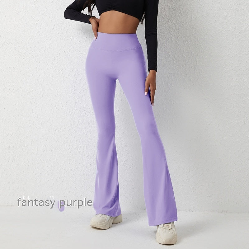 Sarah Express High Waist Wide Leg Fitness Pants Sculpting Nylon Blend
