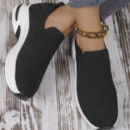 Sarah Express Women's Round Toe Mesh Slip-Ons