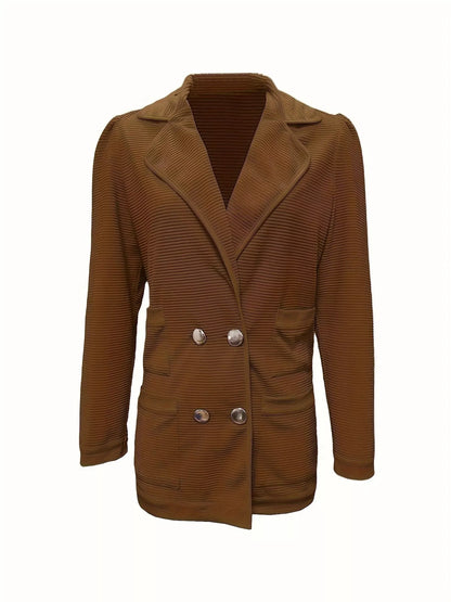 Sarah Express Women's Texture Knit Double-Breasted Blazer