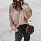 Sarah Express Women's V-Neck Long Sleeve Acrylic Sweater