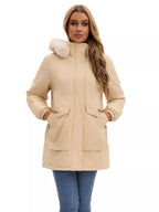 Trendsi Full Size Fur Hooded Warm Winter Parka Outerwear Plus Size