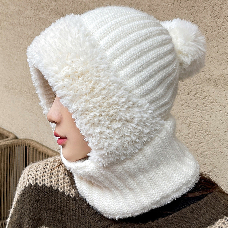 Sarah Express Women's Multifunctional Hat Scarf Combo Winter Windproof Neck Warmer Dome Crown
