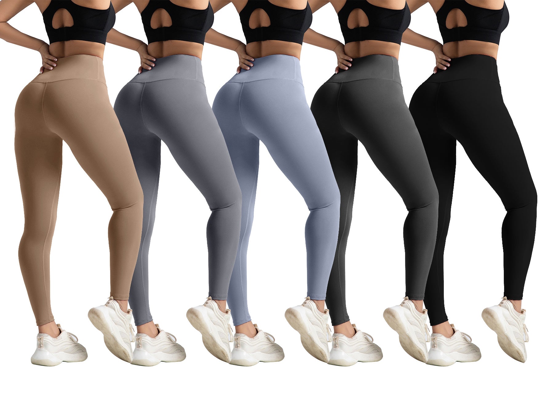 Sarah Express Women's High Waist Tummy Control Yoga Leggings Seamless Compression Athletic Workout Pants
