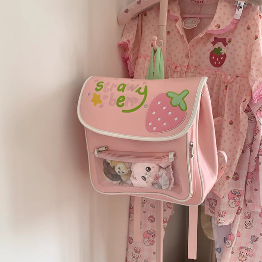 Sarah Express Japanese Anime Pain Bag Large Capacity PU Leather Backpack – Kawaii Campus Style