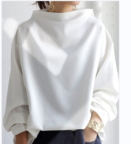 Sarah Express Women's Solid Color Loose Casual Top Long Sleeve