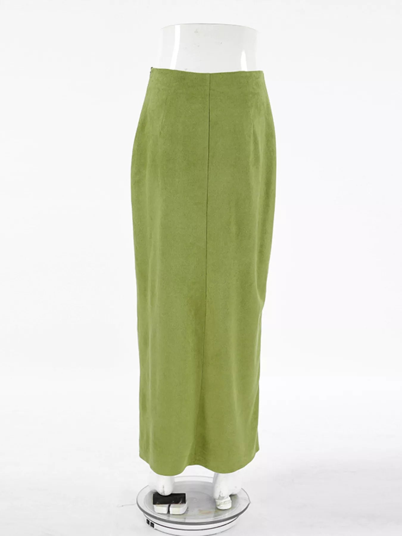 Sarah Express Women's Solid Color Midi Skirt with Slit