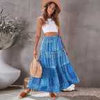 Sarah Express Women's High Waist Printed Maxi Dress Loose Fit Casual