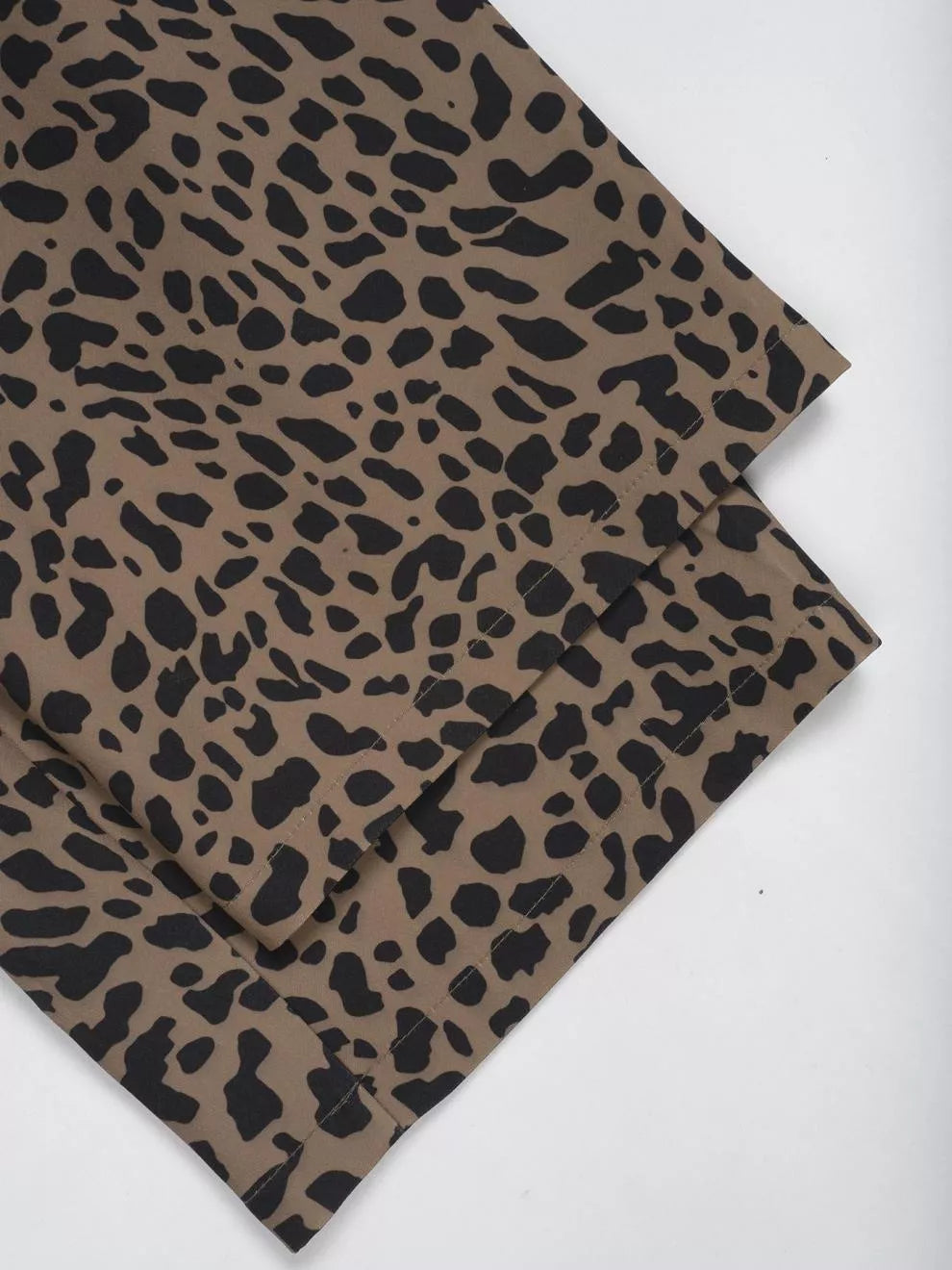 Sarah Express Women's Leopard Drawstring Wide Leg Pants