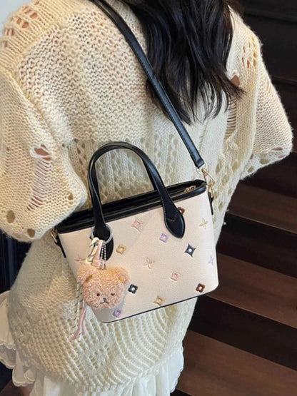 Sarah Express Women's Embroidered Pattern Crossbody Bag - Mini PU Leather Shoulder Bag