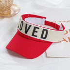 Sarah Express Women's Letter Print Sun Visor Adjustable Topless Hat UV Protection