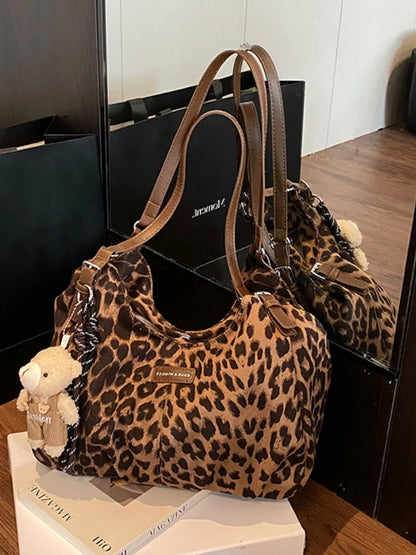 Sarah Express Women's Leopard Print Adjustable Strap Shoulder Bag