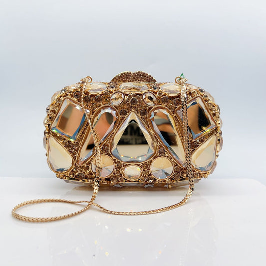 Sarah Express Diamond-Encrusted Evening Clutch Bag - Luxury Crystal Glass Drop Handbag for Women