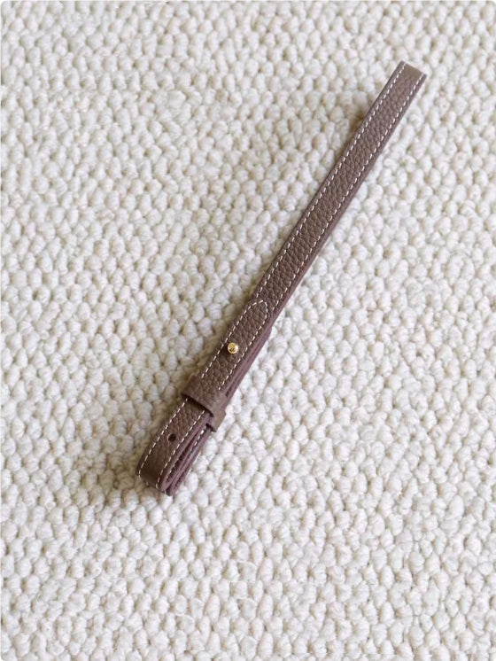 Sarah Express Genuine Leather Bag Strap Replacement – Adjustable Spaghetti Shoulder Strap with Gold & Silver Stud Detail Elephant gray with gold