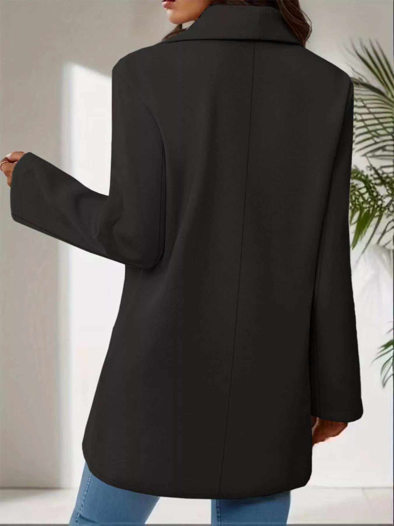 Sarah Express Women's Lapel Collar Single-Button Overcoat