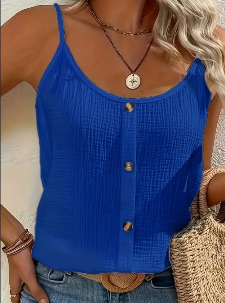 Sarah Express Women's Solid Color Cami Top - Front View Spring Summer Casual
