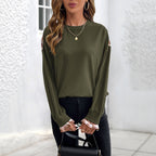 Sarah Express Women's Crew Neck Pullover Sweatshirt Long Sleeve Loose Fit