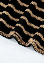 Sarah Express Women's Stripe Drop Shoulder Round Neck Sweater