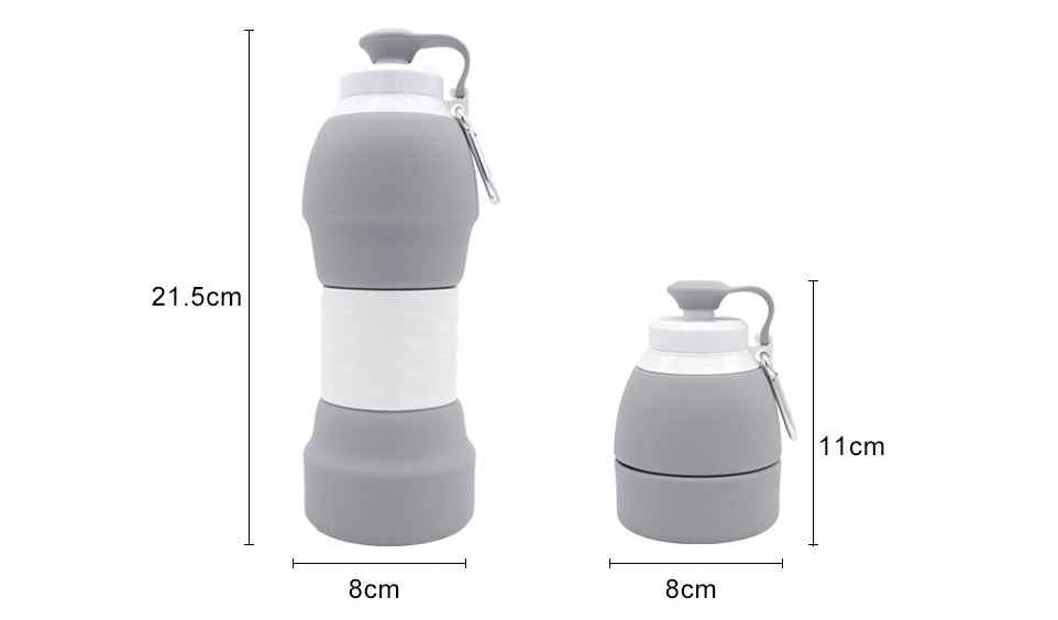Sarah Express Collapsible Silicone Water Bottle - Portable Foldable Sports Bottle 580ml