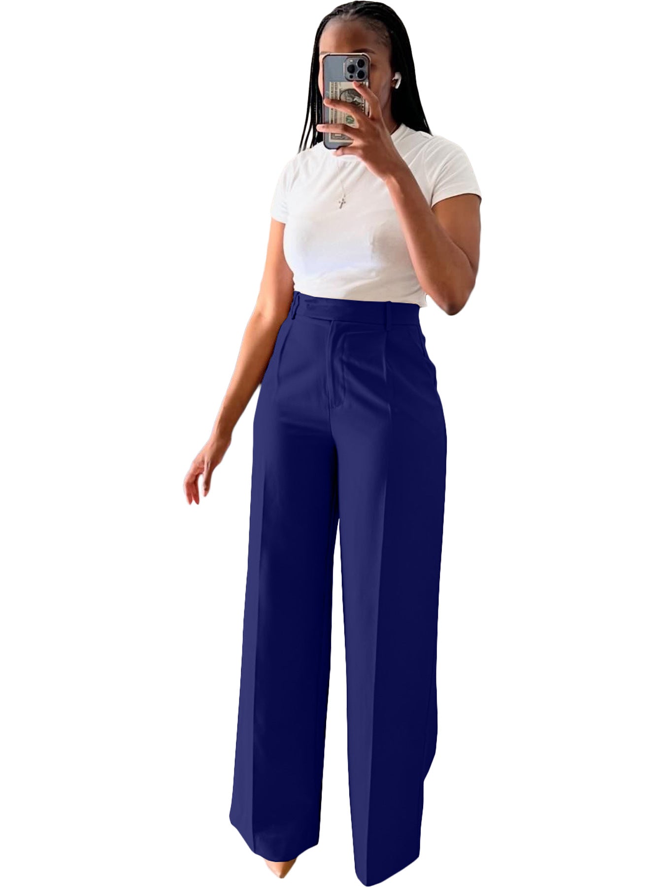 Women's High Waist Wide-Leg Straight Pants