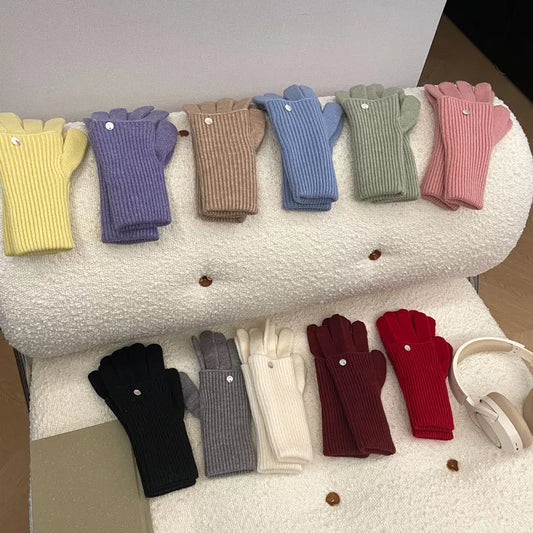 Sarah Express Women's Ribbed Knit Touchscreen Gloves