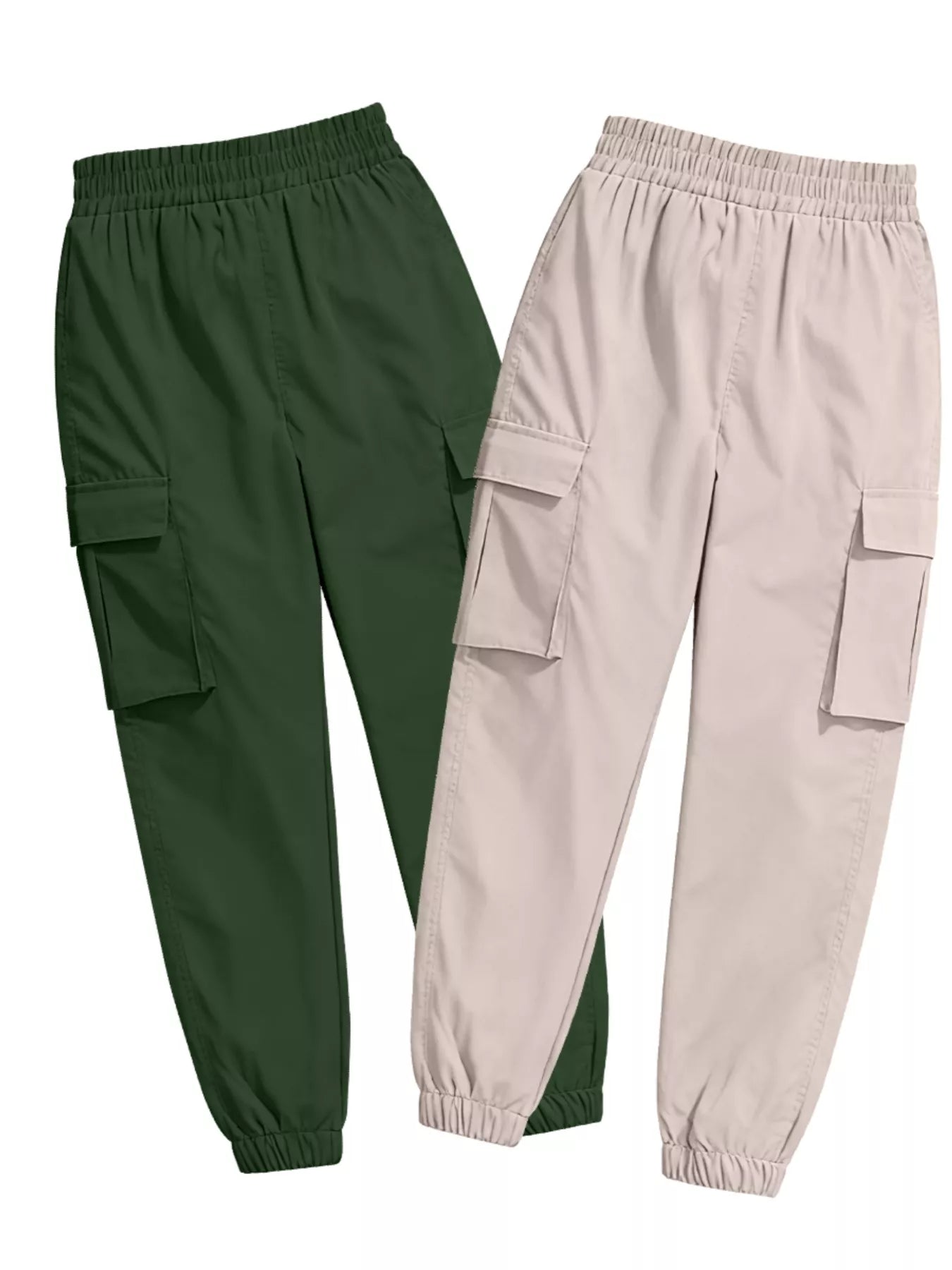 Sarah Express Women's 2 Piece Elastic Waist Cargo Pants Set