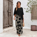 Sarah Express Women's Two-Piece Set Abstract Print Top Pants Summer