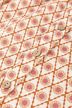 Sarah Express Women's Printed Button Down Long Sleeve Shirt