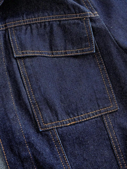 Sarah Express Women's Tie Waist Long Sleeve Denim Jacket with Belt and Bow Detail