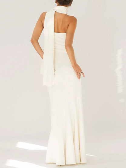 Sarah Express Women's Strapless Ruffled Mermaid Maxi Dress