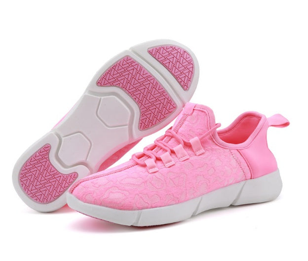 Sarah Express LED Light Up Sneakers USB Rechargeable Fiber Optic Glowing Shoes