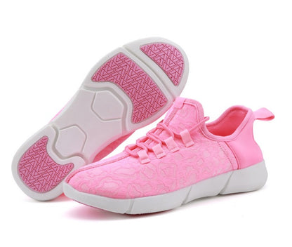 Sarah Express LED Light Up Sneakers USB Rechargeable Fiber Optic Glowing Shoes