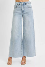 Sarah Express Women’s Plus Size High Rise Ankle Palazzo Jeans
