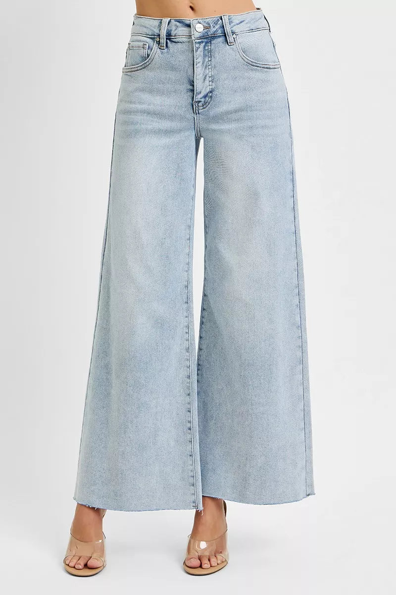 Sarah Express Women’s Plus Size High Rise Ankle Palazzo Jeans
