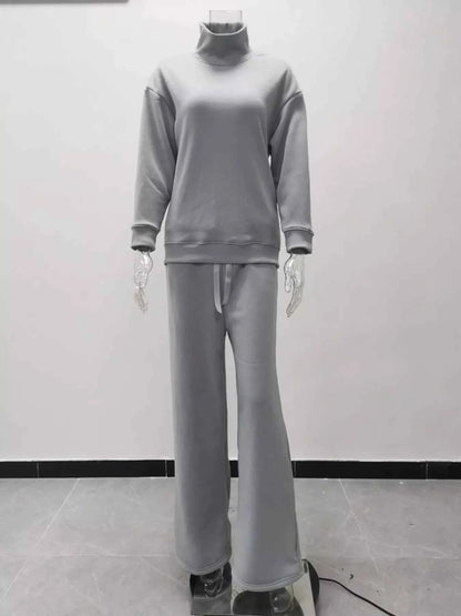 Sarah Express Women's Turtleneck Sweater Set - Long Sleeve Top and Pants Two Piece Outfit