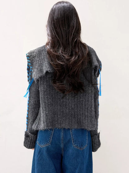 Sarah Express Cable Knit Open Front Cardigan Sweater with Button Detail