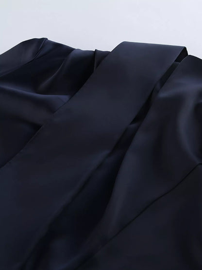 Sarah Express Women's Mock Neck Flounce Sleeve Dress