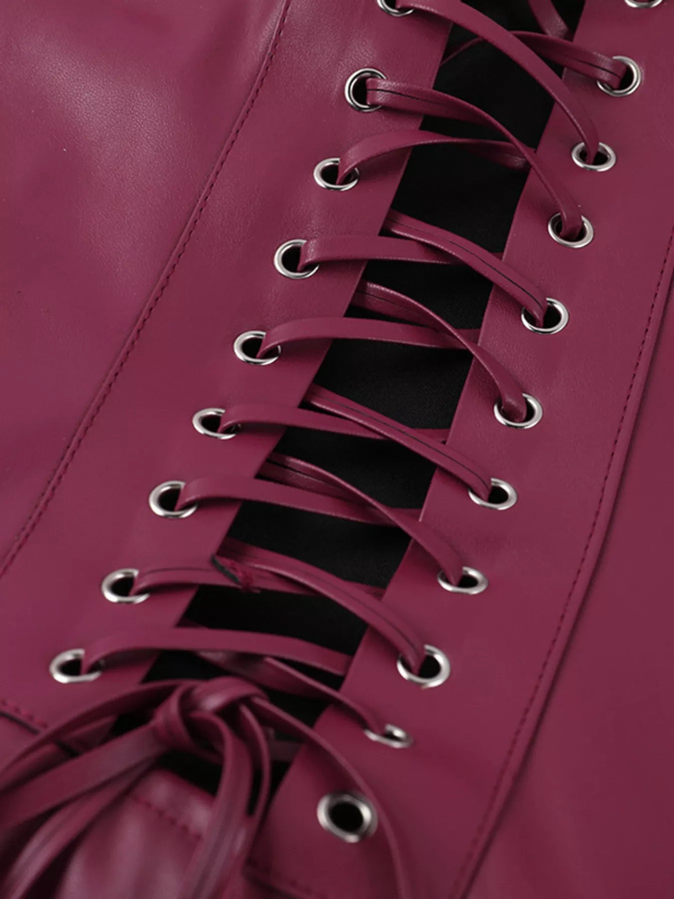 Sarah Express Women's Sleeveless Faux Leather Bodycon Maxi Dress with Back Lace Up