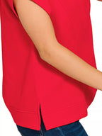 Sarah Express Women’s Textured Knit Jacquard Short Sleeve Top Casual