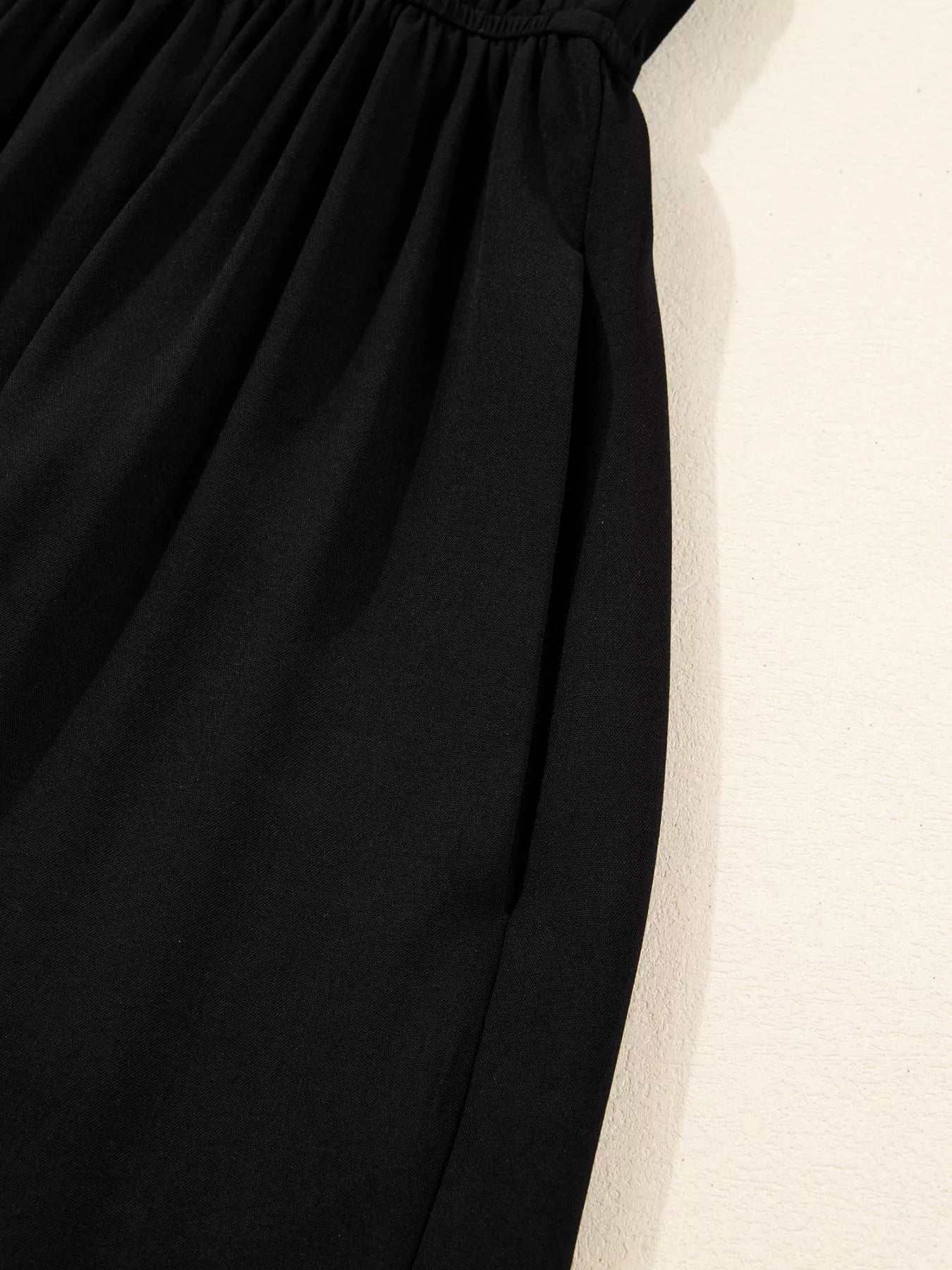 Sarah Express Women's Contrast Leopard Frilled Trim V Neck Bracelet Sleeve Midi Dress