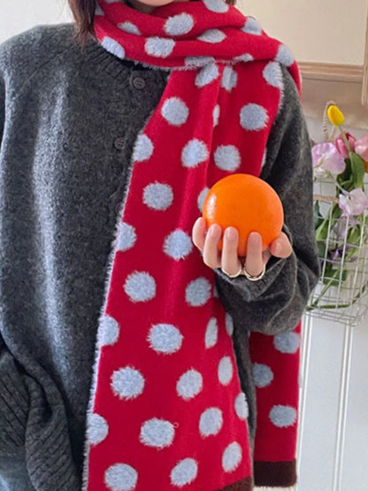 Sarah Express Women's Fuzzy Polka Dot Scarf