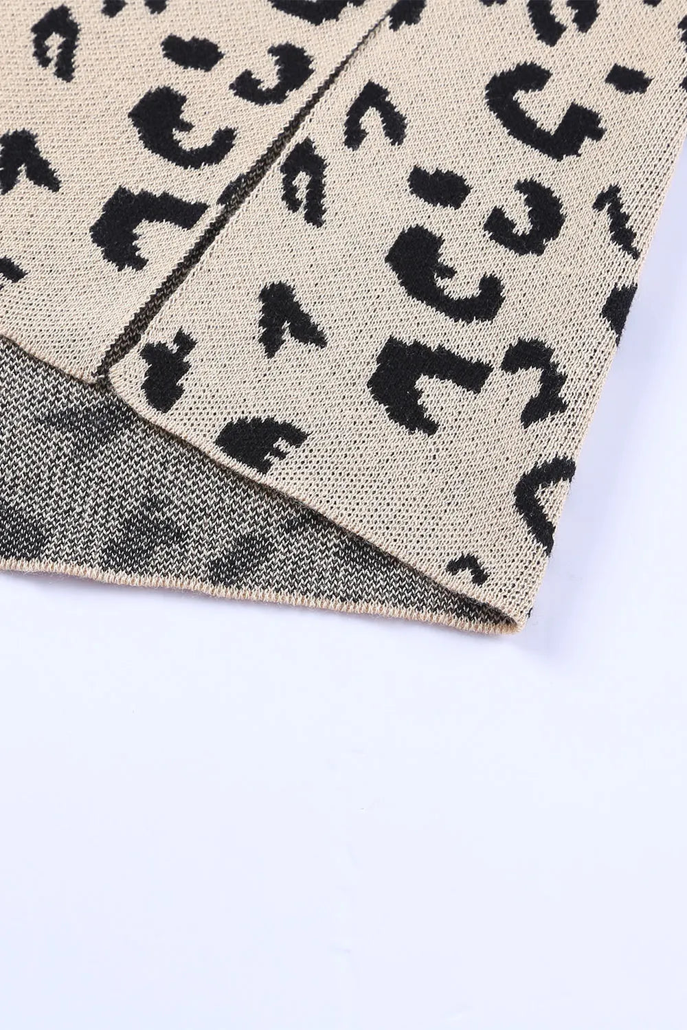 Sarah Express Women's Leopard Print Mock Neck Dropped Shoulder Sweater