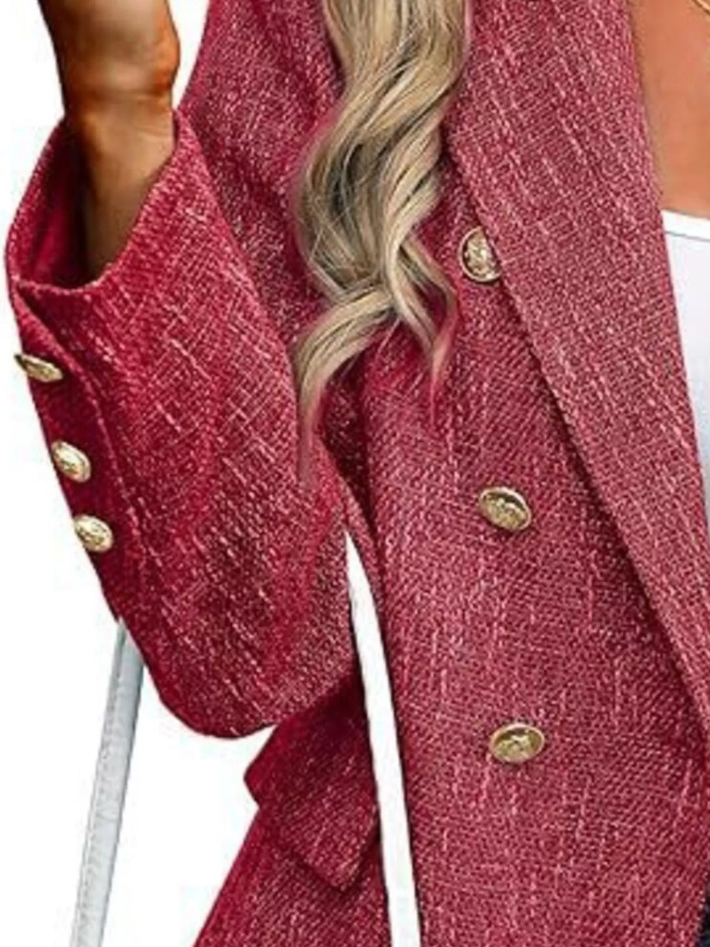 Sarah Express Women's Double-Breasted Lapel Collar Blazer