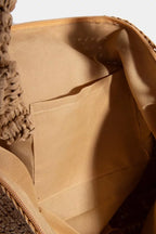 Sarah Express Women's Fame Braided Handle Rectangular Straw Hand Bag