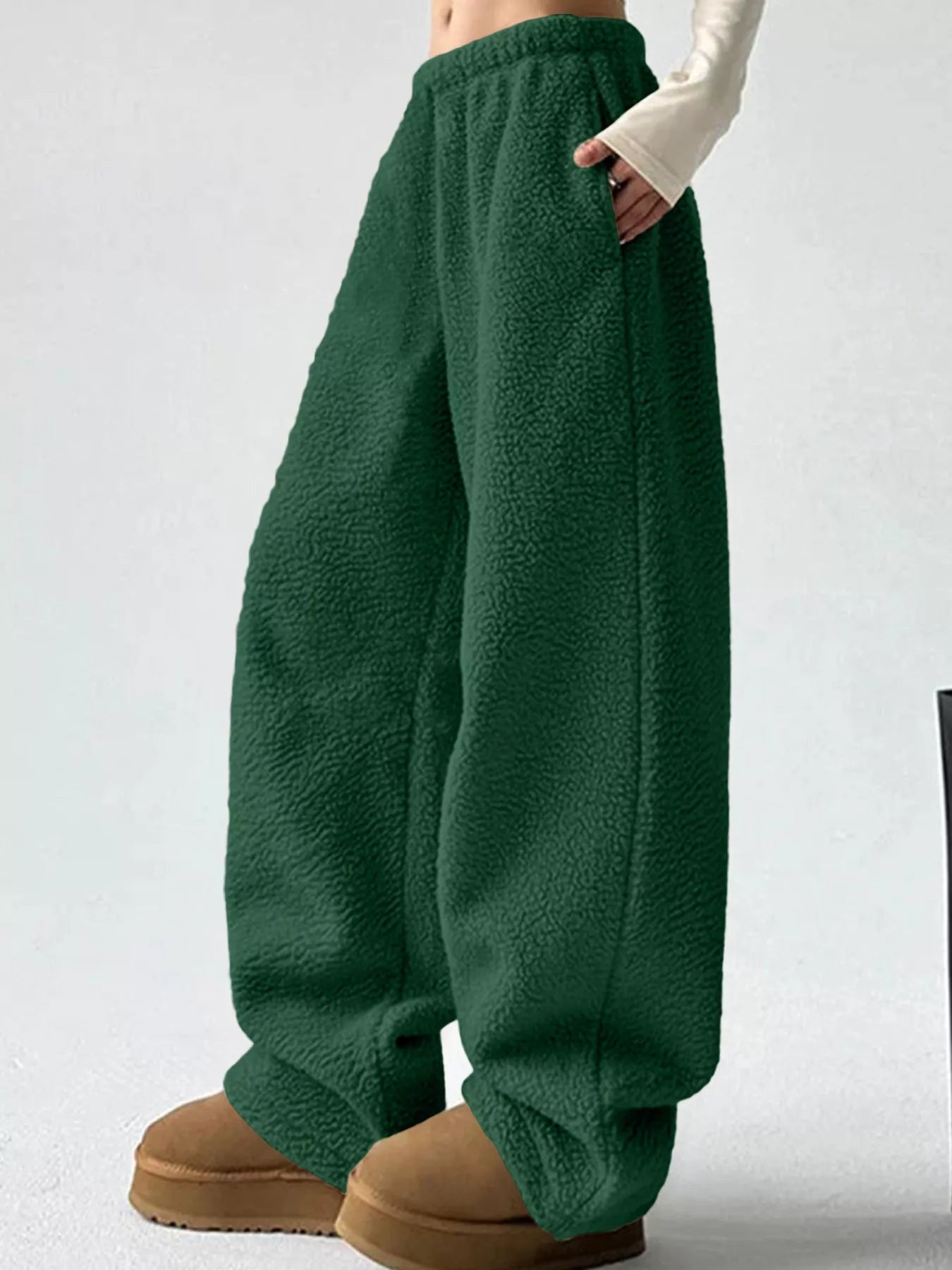 Sarah Express Women's Wide Leg Pants with Pockets - Plus Size High Waist Palazzo Trousers