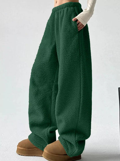 Sarah Express Women's Wide Leg Pants with Pockets - Plus Size High Waist Palazzo Trousers