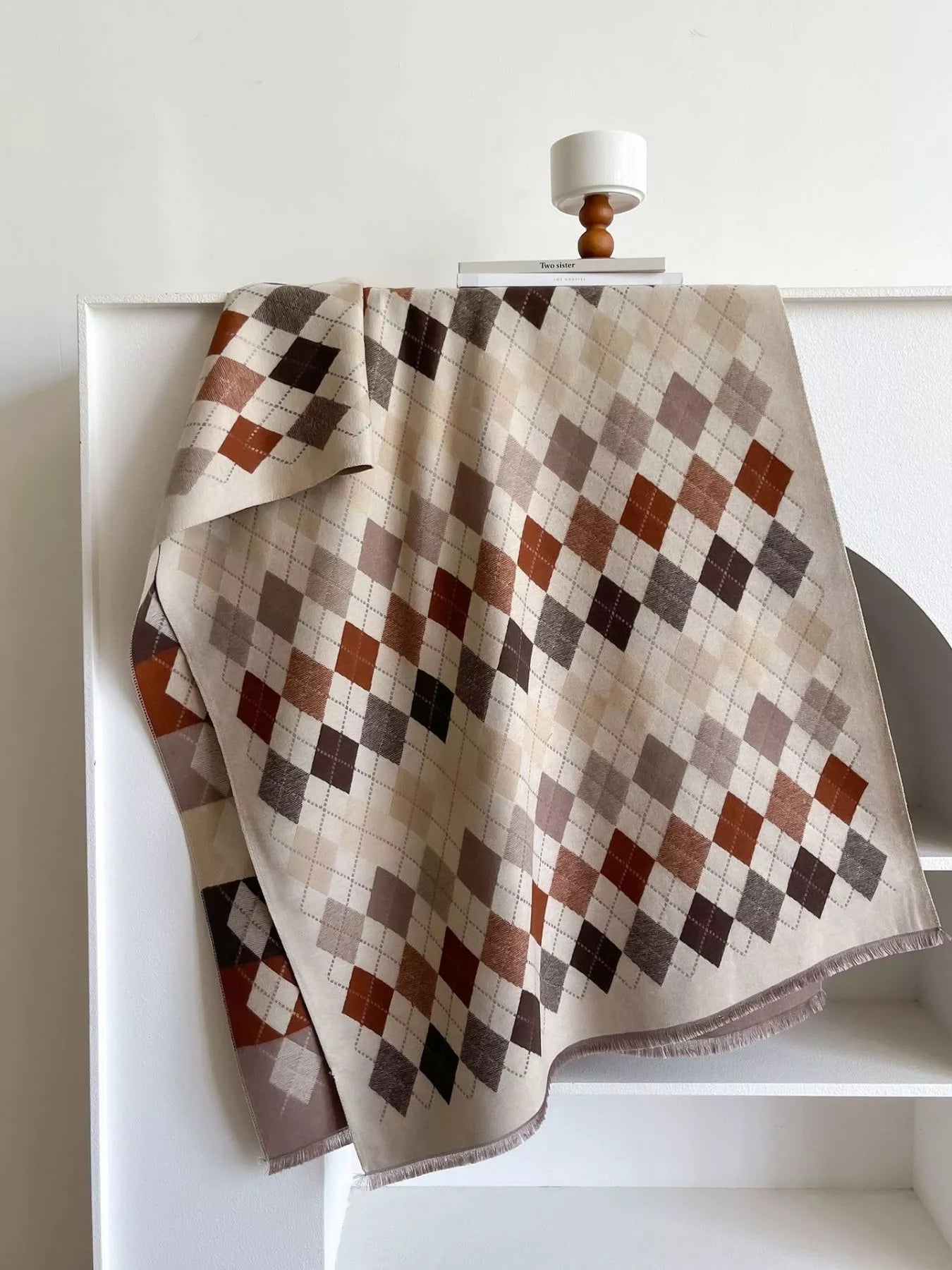 Sarah Express Women's Diamond Pattern Warm Scarf