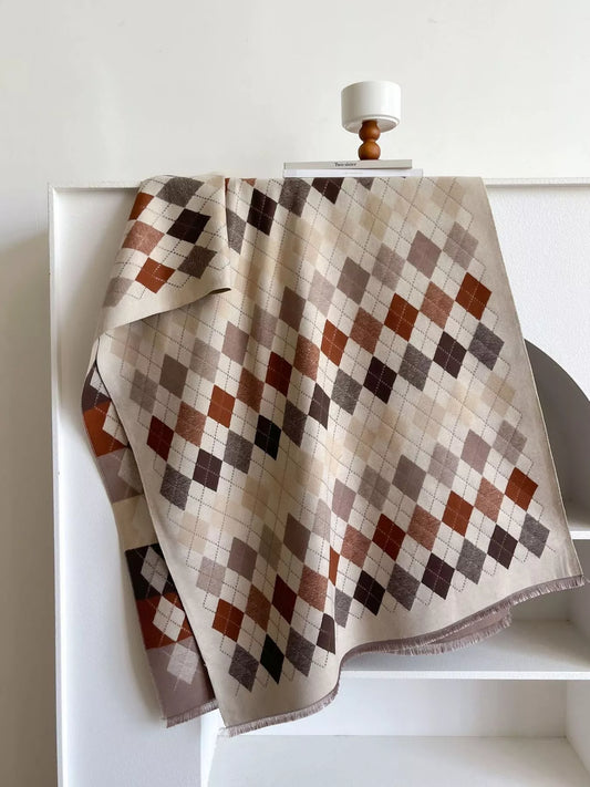 Sarah Express Women's Diamond Pattern Warm Scarf