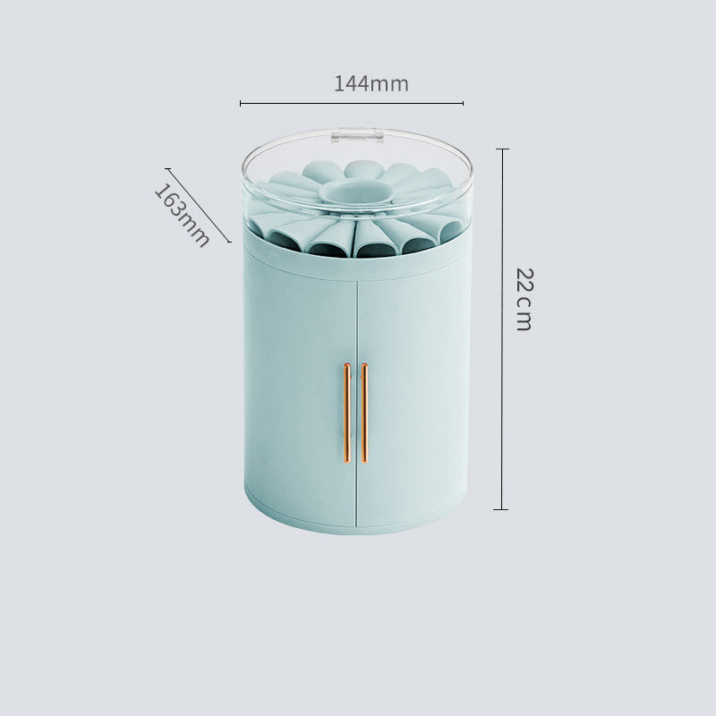 Sarah Express Rotating Jewelry Organizer Box - 5-Tier Storage with Transparent Lid Blue