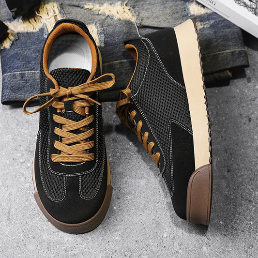 Sarah Express Men's Retro Running Shoes - Thick Sole Height Increase Sneakers | Breathable Mesh Athletic Shoes