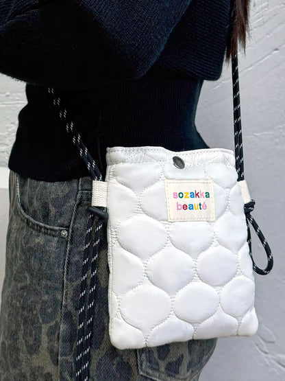 Sarah Express Women's Quilted Padded Crossbody Bag with Adjustable Strap Ivory ONESIZE